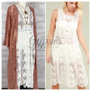 POL Antique Lace Romance Midi Dress